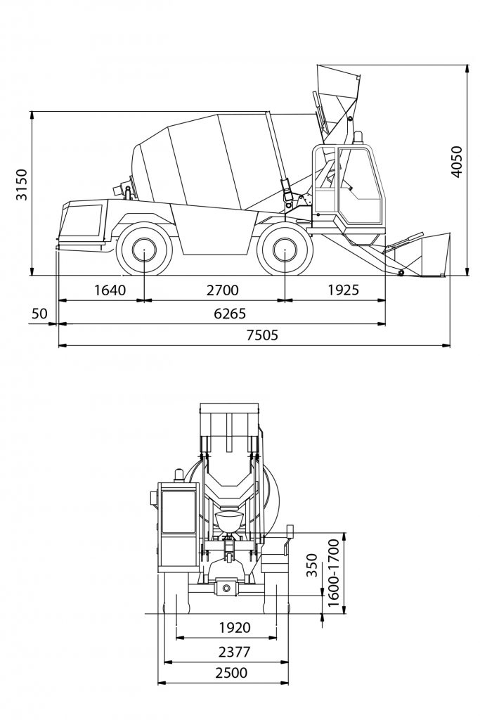 Бетоносмеситель с самозагрузкой CARMIX 5.5XL